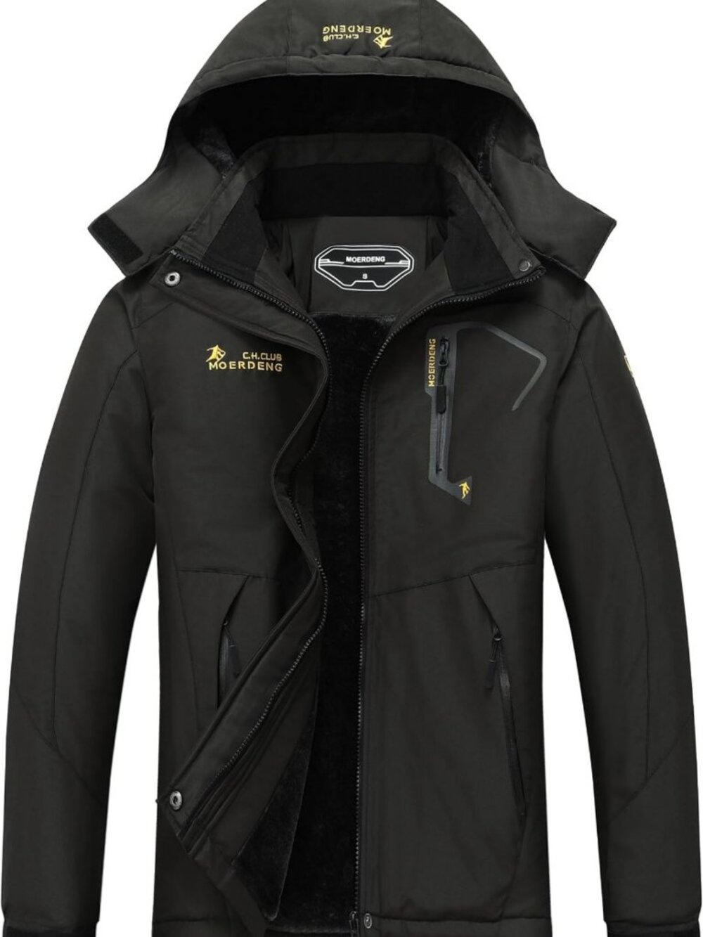Warm Women's Ski Jacket - Waterproof, Windproof, Detachable Hood, Zipper